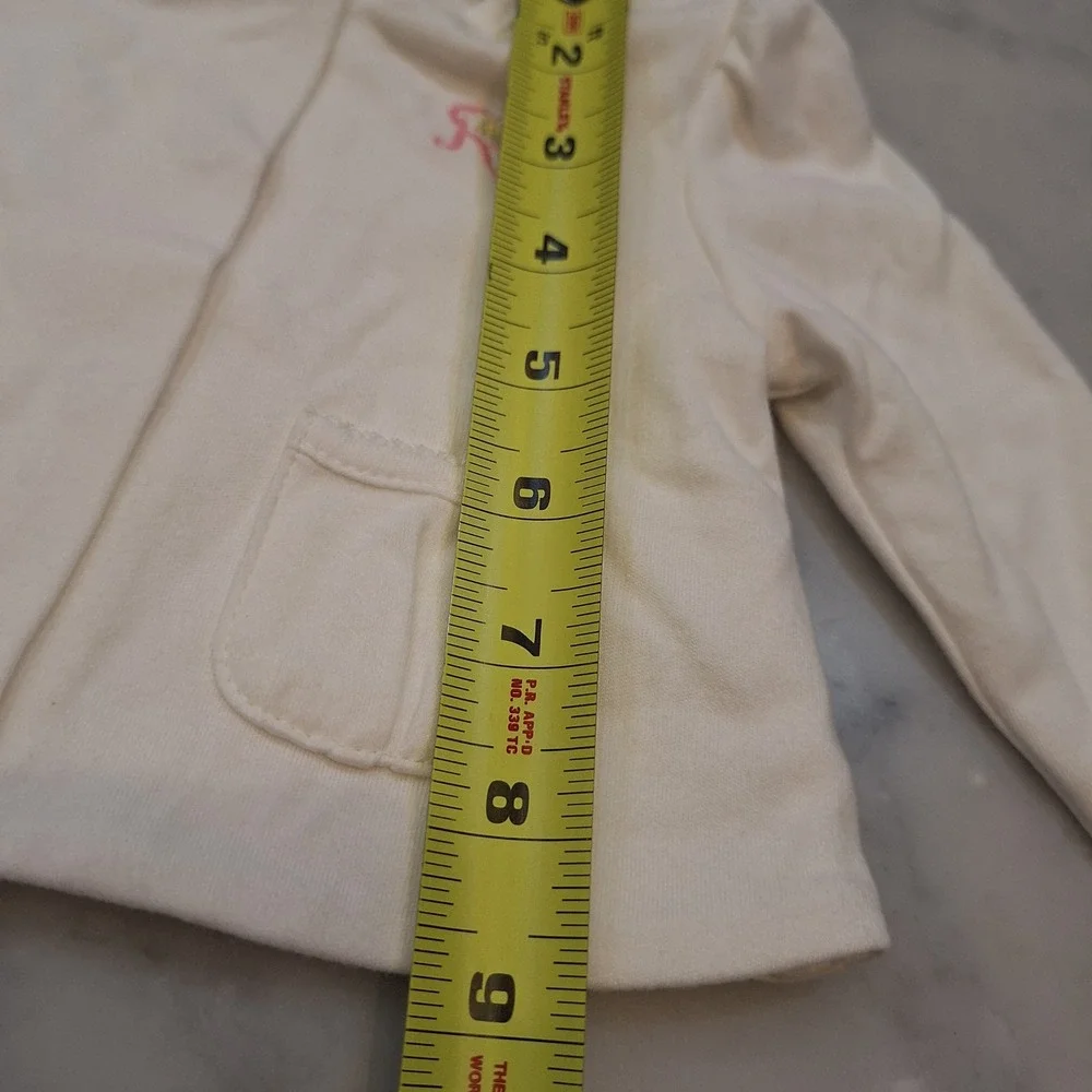 Ralph Lauren Cardigan Baby Sz 6M White‎ Floral RL Monogram Cotton Sweater Jacket